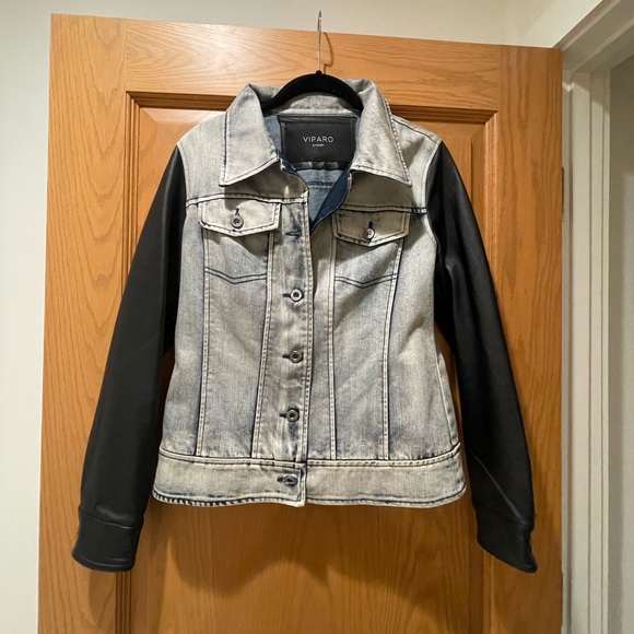 Viparo Anika Denim Leather Jacket - Picture 2 of 3